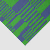 Blauw Groen Patchwork Strepen Ontwerp  Tissuepapier (Detail)