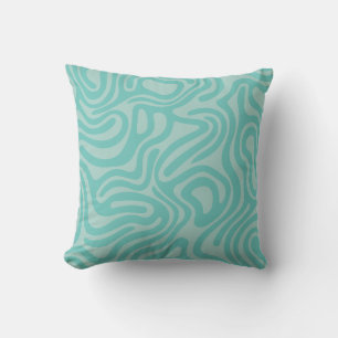 Blauw Groen Patronen Abstract Sierkussen