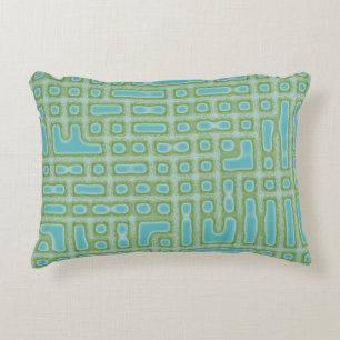 Blauw groen patroon accent kussen