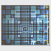 Blauw groen patroon cadeaupapier (Vlak)