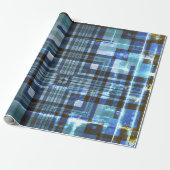 Blauw groen patroon cadeaupapier (Uitgerold)