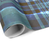 Blauw groen patroon cadeaupapier (Rol Hoek)