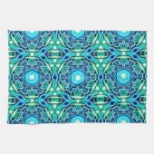 Blauw Groen Patroon Keuken Handdoek (Horizontaal)