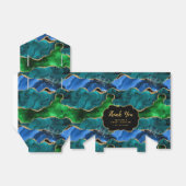 Blauw Groen Peacock Agaat Zoet Zestien Dank u Bedankdoosjes (Uitgevouwen)