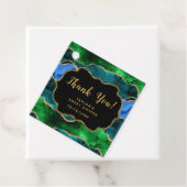 Blauw Groen Peacock Agaat Zoet Zestien Dank u Bedankjes Labels (In situ)