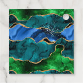 Blauw Groen Peacock Agaat Zoet Zestien Dank u Bedankjes Labels (Achterkant)