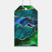 Blauw Groen Peacock Agaat Zoet Zestien Dank u Cadeaulabel (Achterkant)