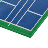 Blauw groen pickleball court aangepaste glazen keu snijplank (Hoek)