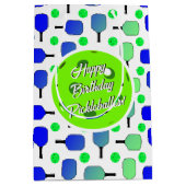 Blauw & Groen Pickleball Paddles Ballen Gepersonal Medium Cadeauzakje (Voorkant)