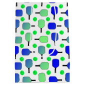 Blauw & Groen Pickleball Paddles Ballen Gepersonal Medium Cadeauzakje (Achterkant)