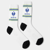Blauw Groen Pickleball Paddles Gepersonaliseerd Te Sokken (Rechts)