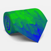 Blauw groen plasma inkt vloeibaar vloeistofgolven  stropdas (Opgerold)