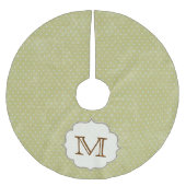 Blauw Groen Polkadot Monogram Initialen boomrok Kerstboom Rok (Voorkant)