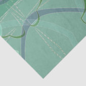 Blauw Groen Pop Art Nouveau Abstract Bloemen Colla Tissuepapier (Detail)