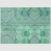 Blauw Groen Pop Art Nouveau Abstract Bloemen Colla Tissuepapier (Voorkant)