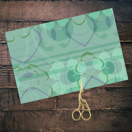 Blauw Groen Pop Art Nouveau Abstract Bloemen Colla Tissuepapier