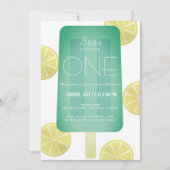 Blauw Groen Popsicle Jongen 1e Verjaardag Kaart (Voorkant)