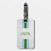 Blauw Groen Preppy Gepersonaliseerde Golfzak Label Bagagelabel (Achterkant verticaal)