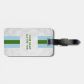 Blauw Groen Preppy Gepersonaliseerde Golfzak Label Bagagelabel (Achterkant horizontaal)