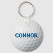 Blauw Groen Preppy Gepersonaliseerde Golfzak Label Sleutelhanger (Voorkant)