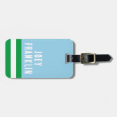 BLAUW GROEN Preppy gepersonaliseerde rugzak Label Bagagelabel (Voorkant horizontaal)