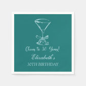 Blauw & Groen Proost op 30 Jaar Verjaardag Servett Servet (Voorkant)