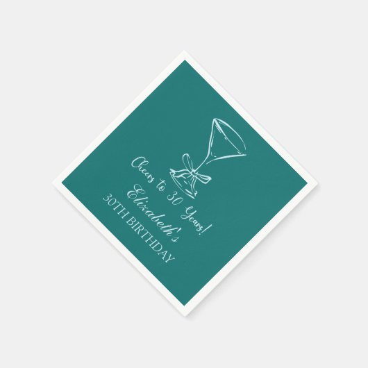 Blauw & Groen Proost op 30 Jaar Verjaardag Servett Servet (Hoek)