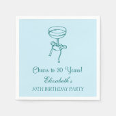 Blauw & Groen Proost op 30 Jaar Verjaardag Servett Servet (Voorkant)