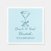 Blauw & Groen Proost op 30 Jaar Verjaardag Servett Servet (Voorkant)