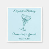 Blauw & Groen Proost op 30 Jaar Verjaardag Servett Servet (Voorkant)