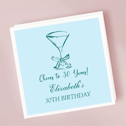 Blauw & Groen Proost op 30 Jaar Verjaardag Servett Servet