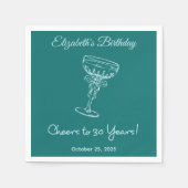 Blauw & Groen Proost op 30 Jaar Verjaardag Servett Servet (Voorkant)