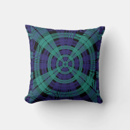 BLAUW GROEN RADIALE KLASSIEKE RUIT KUSSEN
