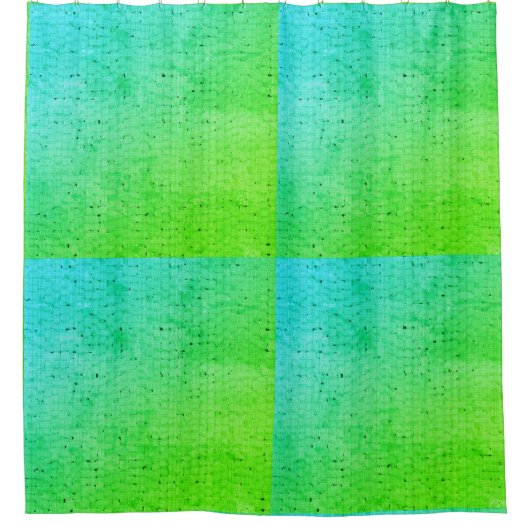 Blauw groen rieten geweven douchegordijn (Voorkant)