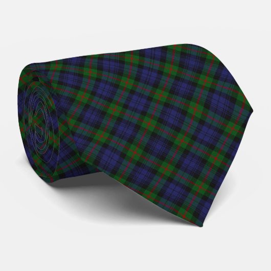 Blauw, Groen, & Rode Murray Tartan Plaid Stropdas (Opgerold)
