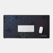Blauw Groen Rood Gaming Patroon Video Game Liefheb Bureaumat (Keyboard & Muis)