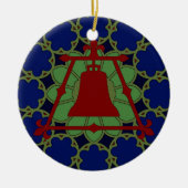 Blauw, groen rood Glas in lood Keramisch Ornament (Voorkant)