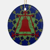 Blauw, groen rood Glas in lood Keramisch Ornament (Links)