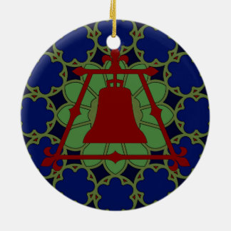 Blauw, groen rood Glas in lood Keramisch Ornament