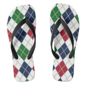 Blauw Groen Rood Wit Argyle Teenslippers (Voetbed)