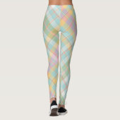 Blauw, groen, roze en gouden speldenpatroon leggings (Achterkant)