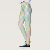 Blauw, groen, roze en gouden speldenpatroon leggings (Links)