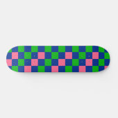 Blauw Groen Roze Geruit Patroonontwerp  Persoonlijk Skateboard (Horizontaal)