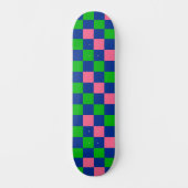 Blauw Groen Roze Geruit Patroonontwerp  Persoonlijk Skateboard (Voorkant)