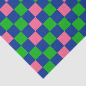 Blauw Groen Roze Geruit Patroonontwerp Tissuepapier (Detail)