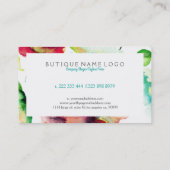 Blauw groen & Roze Ontluikende Bloemen Visitekaartje (Achterkant)