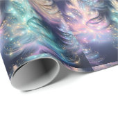 Blauw Groen Roze Paarse Bomen Moderne Kerst Cadeaupapier (Rol Hoek)