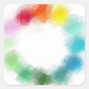 Blauw Groen Roze Rood Geel Oranje Kleurrijk Vierkante Sticker
