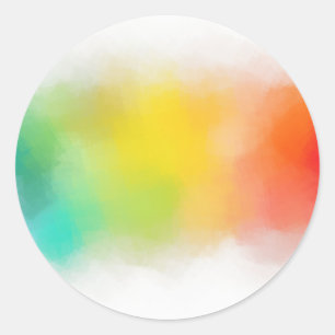 Blauw Groen Roze Rood Geel Sinaasappel Custom Kleu Ronde Sticker