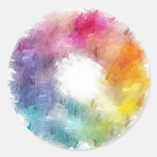 Blauw Groen Roze Rood Geel Sinaasappel Custom Kleu Ronde Sticker (Voorkant)